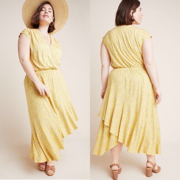 Anthropologie Dresses & Skirts - Anthropologie Maeve Fete Midi Dress Yellow Plus 2X